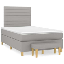 Giroletto a Molle con Materasso Grigio Chiaro 120x190cm Tessutocod mxl 91581