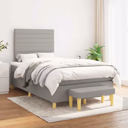 Giroletto a Molle con Materasso Grigio Chiaro 120x190cm Tessutocod mxl 91581 - Vista aggiuntiva 3