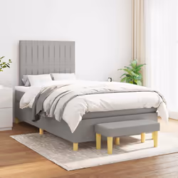 Giroletto a Molle con Materasso Grigio Chiaro 120x190cm Tessutocod mxl 91588 - Vista aggiuntiva 3