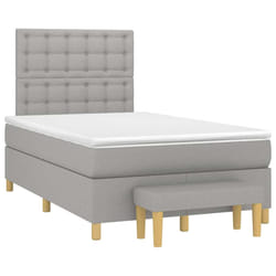Giroletto a Molle con Materasso Grigio Chiaro 120x190cm Tessutocod mxl 91577