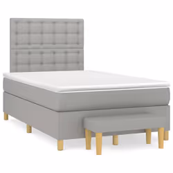 Giroletto a Molle con Materasso Grigio Chiaro 120x190cm Tessutocod mxl 91577 - Vista aggiuntiva 2