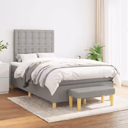 Giroletto a Molle con Materasso Grigio Chiaro 120x190cm Tessutocod mxl 91577 - Vista aggiuntiva 3