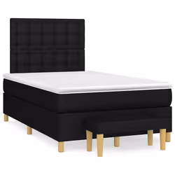 vidaXL Giroletto a Molle con Materasso Nero 120x190 cm in Tessuto - Vista aggiuntiva 2