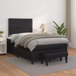 Giroletto a Molle con Materasso Nero 120x190 cm in Similpellecod mxl 91582 - Vista aggiuntiva 3