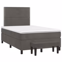 Giroletto a Molle con Materasso Grigio Scuro 120x190 cm Vellutocod mxl 92255 - Vista aggiuntiva 2