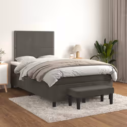 Giroletto a Molle con Materasso Grigio Scuro 120x190 cm Vellutocod mxl 92255 - Vista aggiuntiva 3