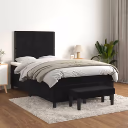 Giroletto a Molle con Materasso Nero 120x190 cm in Vellutocod mxl 116219 - Vista aggiuntiva 3
