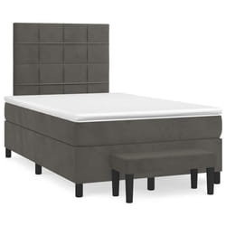 Giroletto a Molle con Materasso Grigio Scuro 120x190 cm Vellutocod mxl 92256