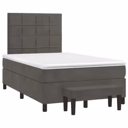 Giroletto a Molle con Materasso Grigio Scuro 120x190 cm Vellutocod mxl 92256 - Vista aggiuntiva 2