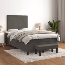 Giroletto a Molle con Materasso Grigio Scuro 120x190 cm Vellutocod mxl 92256 - Vista aggiuntiva 3