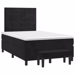 Giroletto a Molle con Materasso Nero 120x190 cm in Vellutocod mxl 116220 - Vista aggiuntiva 2
