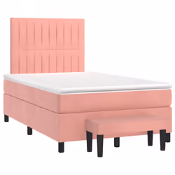 Giroletto a Molle con Materasso Rosa 120x190 cm in Vellutocod mxl 116221 - Vista aggiuntiva 2