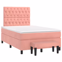 Giroletto a Molle con Materasso Rosa 120x190 cm in Vellutocod mxl 116222 - Vista aggiuntiva 2