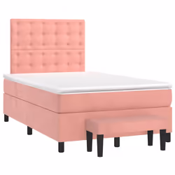 Giroletto a Molle con Materasso Rosa 120x190 cm in Vellutocod mxl 92261 - Vista aggiuntiva 2