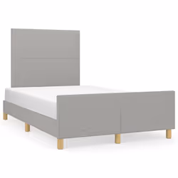 Giroletto con Testiera Grigio Chiaro 120x190 cm in Tessutocod mxl 116223 - Vista aggiuntiva 2
