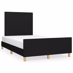 Giroletto con Testiera Nero 120x190 cm in Tessutocod mxl 116540 - Vista aggiuntiva 2