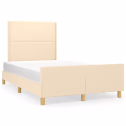 vidaXL Giroletto senza Materasso Crema 120x190cm in Tessuto - Vista aggiuntiva 2