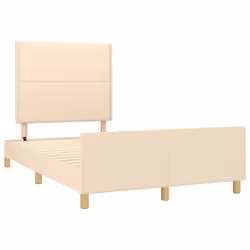 vidaXL Giroletto senza Materasso Crema 120x190cm in Tessuto - Vista aggiuntiva 3