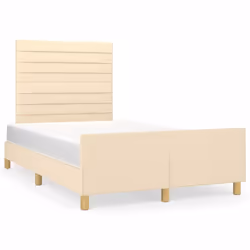 vidaXL Giroletto senza Materasso Crema 120x190cm in Tessuto - Vista aggiuntiva 2