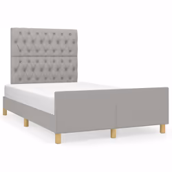 Giroletto con Testiera Grigio Chiaro 120x190 cm in Tessutocod mxl 116230 - Vista aggiuntiva 2