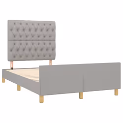 Giroletto con Testiera Grigio Chiaro 120x190 cm in Tessutocod mxl 116230 - Vista aggiuntiva 3
