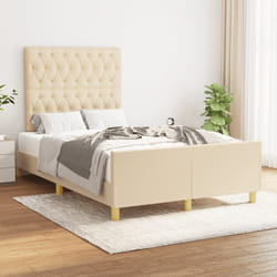 vidaXL Giroletto senza Materasso Crema 120x190cm in Tessuto