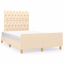 vidaXL Giroletto senza Materasso Crema 120x190cm in Tessuto - Vista aggiuntiva 2