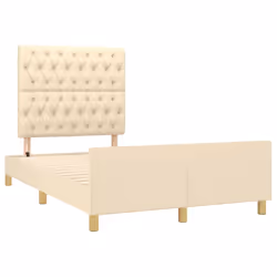 vidaXL Giroletto senza Materasso Crema 120x190cm in Tessuto - Vista aggiuntiva 3