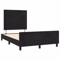 Giroletto con Testiera Nero 120x190 cm in Vellutocod mxl 92274 - Vista aggiuntiva 3