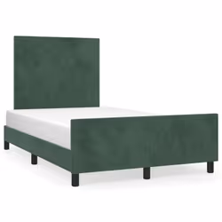 Giroletto con Testiera Verde Scuro 120x190 cm in Vellutocod mxl 116235 - Vista aggiuntiva 2