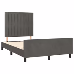 vidaXL Giroletto senza Materasso Grigio Scuro 120x190 cm Velluto - Vista aggiuntiva 3