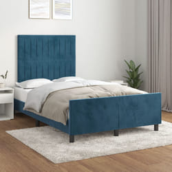 Giroletto con Testiera Blu Scuro 120x190 cm in Vellutocod mxl 92280