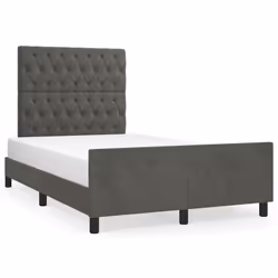 Giroletto con Testiera Grigio Scuro 120x190 cm in Vellutocod mxl 116244 - Vista aggiuntiva 2