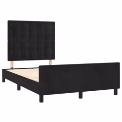 Giroletto con Testiera Nero 120x190 cm in Vellutocod mxl 92282 - Vista aggiuntiva 3
