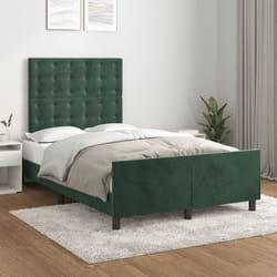 Giroletto con Testiera Verde Scuro 120x190 cm in Vellutocod mxl 116245