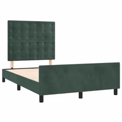 Giroletto con Testiera Verde Scuro 120x190 cm in Vellutocod mxl 116245 - Vista aggiuntiva 3