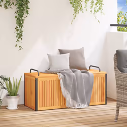 vidaXL Scatola Cuscini da Esterno 110x45x42/53 cm Legno Acacia/Acciaio - Vista aggiuntiva 3