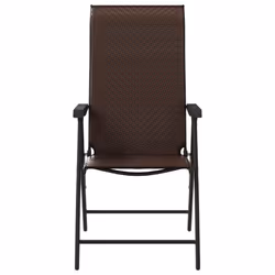 VidaXL 3270611 sedia da esterno Terrazzo Rattan sintetico, Acciaio Marrone - Vista aggiuntiva 5