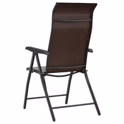 VidaXL 3270611 sedia da esterno Terrazzo Rattan sintetico, Acciaio Marrone - Vista aggiuntiva 8