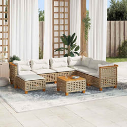 Vidaxl - Set Divano da Giardino 8 pz con Cuscini Beige in Polyrattan