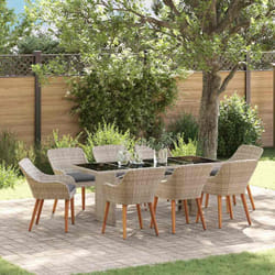 vidaXL Set da pranzo 9 pcs Grigio chiaro