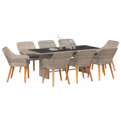 vidaXL Set da pranzo 9 pcs Grigio chiaro - Vista aggiuntiva 3