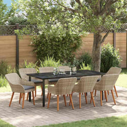 vidaXL Set da pranzo Grigio chiaro Poly Rattan