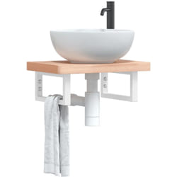 Reggimensole per Lavabo 2 pz Bianche Rettangolari in Acciaio Vidaxl 319011