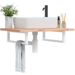 Reggimensole per Lavabo 2 pz Bianche Rettangolari in Acciaio Vidaxl 279484