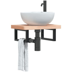 Reggimensole per Lavabo 2 pz Nere Rettangolari in Acciaio Vidaxl 447261