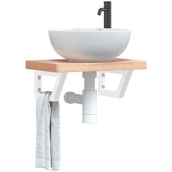 Reggimensole per Lavabo 2 pz Bianche Trapezio in Acciaio Vidaxl 366273
