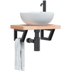 Reggimensole per Lavabo 2 pz Nere Trapezio in Acciaio Vidaxl 575839