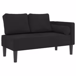 vidaXL Chaise Lounge con Cuscini Nero in Velluto - Vista aggiuntiva 2