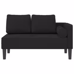 vidaXL Chaise Lounge con Cuscini Nero in Velluto - Vista aggiuntiva 3